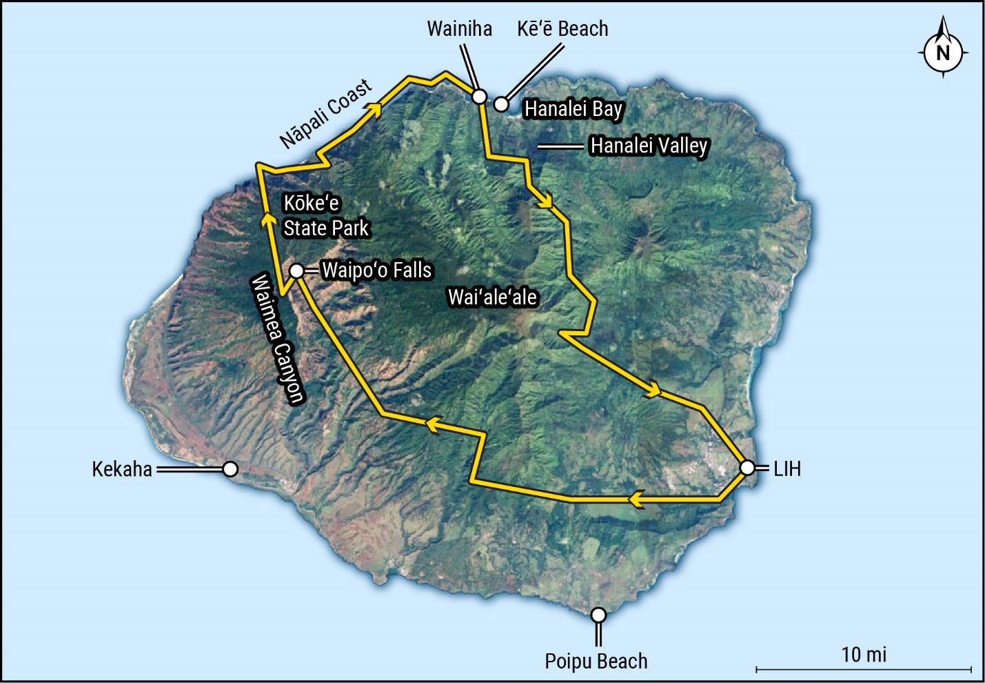 AS50 Kauai 2019 sightseeing route